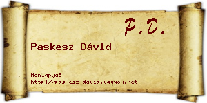 Paskesz Dávid névjegykártya